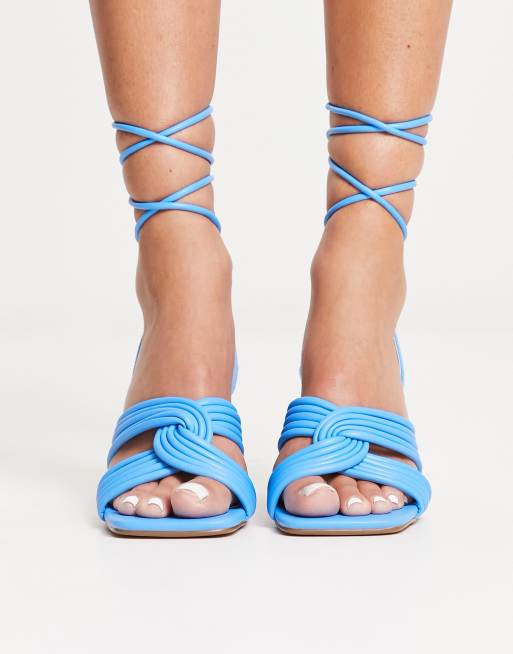 Daisy Street strappy heeled sandals in blue