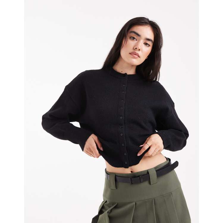 Daisy Street – Strickjacke in Schwarz mit tailliertem Schnitt ASOS