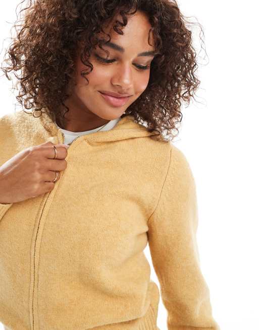 Daisy Street – Strickpullover in Senfgelb mit durchgehendem Reißverschluss, 2 von 4