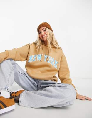 Daisy Street - Sweat à capuche oversize et imprimé New York-Sans opinion
