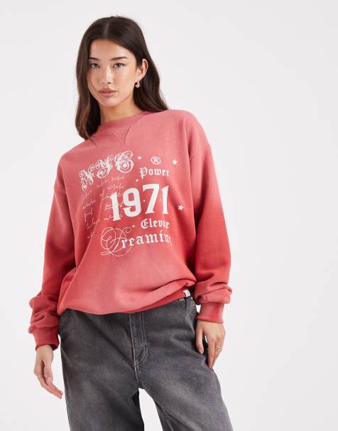 Daisy Street - Sweatshirt met grafische Dreaming-prints in rood - view 1