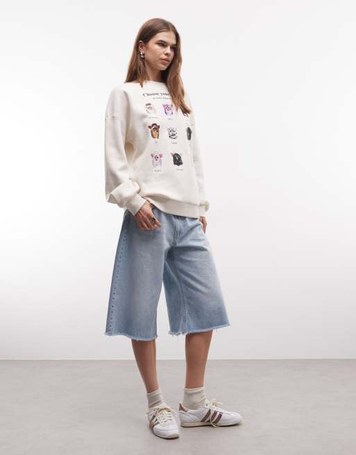 Daisy Street sweatshirt with furby graphic in white, 2 of 4