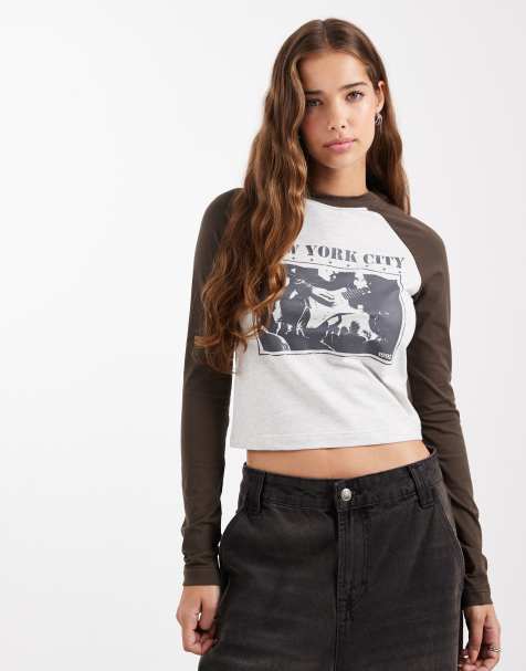 Daisy Street - T-shirt à manches longues raglan - Gris - view 1