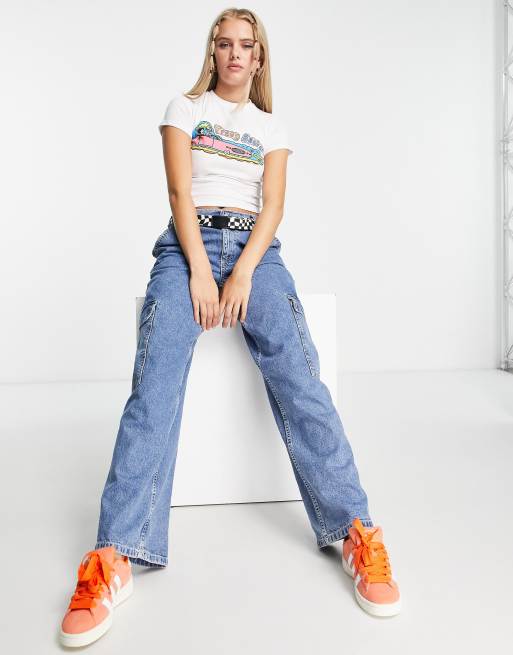 Daisy Street - T-shirt crop top avec imprimé Tracy Beaker - Blanc, 4 de 4