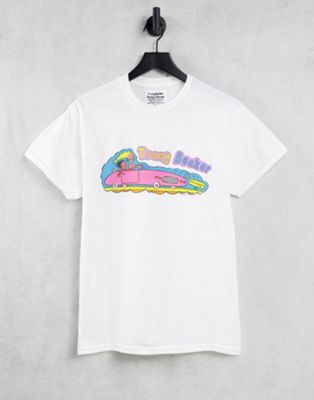 T-shirts et débardeurs Daisy Street - T-shirt décontracté à imprimé Tracy Beaker et motif voiture rose graphique