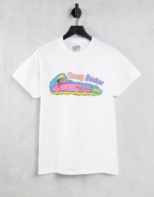 Daisy Street - T-shirt décontracté à imprimé Tracy Beaker et motif voiture rose graphique