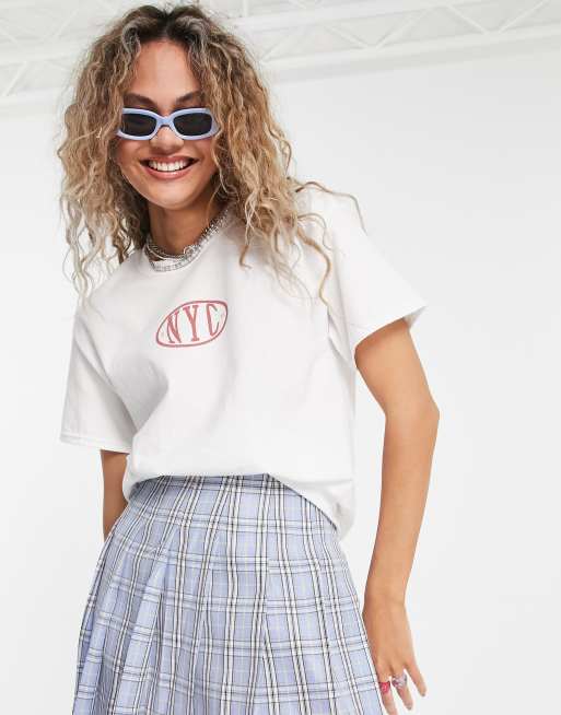 Daisy Street - T-shirt met contrasterende NYC-afbeelding in jaren 90-stijl