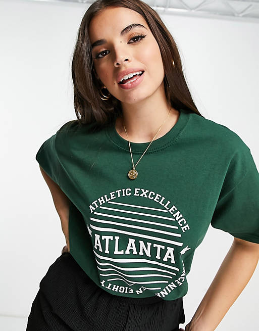 Daisy Street – T-shirt o luźnym kroju z nadrukiem z napisem „Atlanta”
