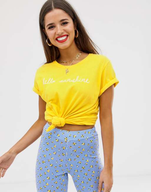 Daisy Street T Shirt With Sunshine Print Asos