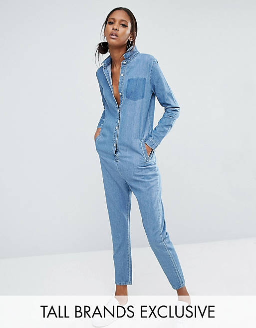 Daisy Street Tall Boilersuit With Patchwork Pocket