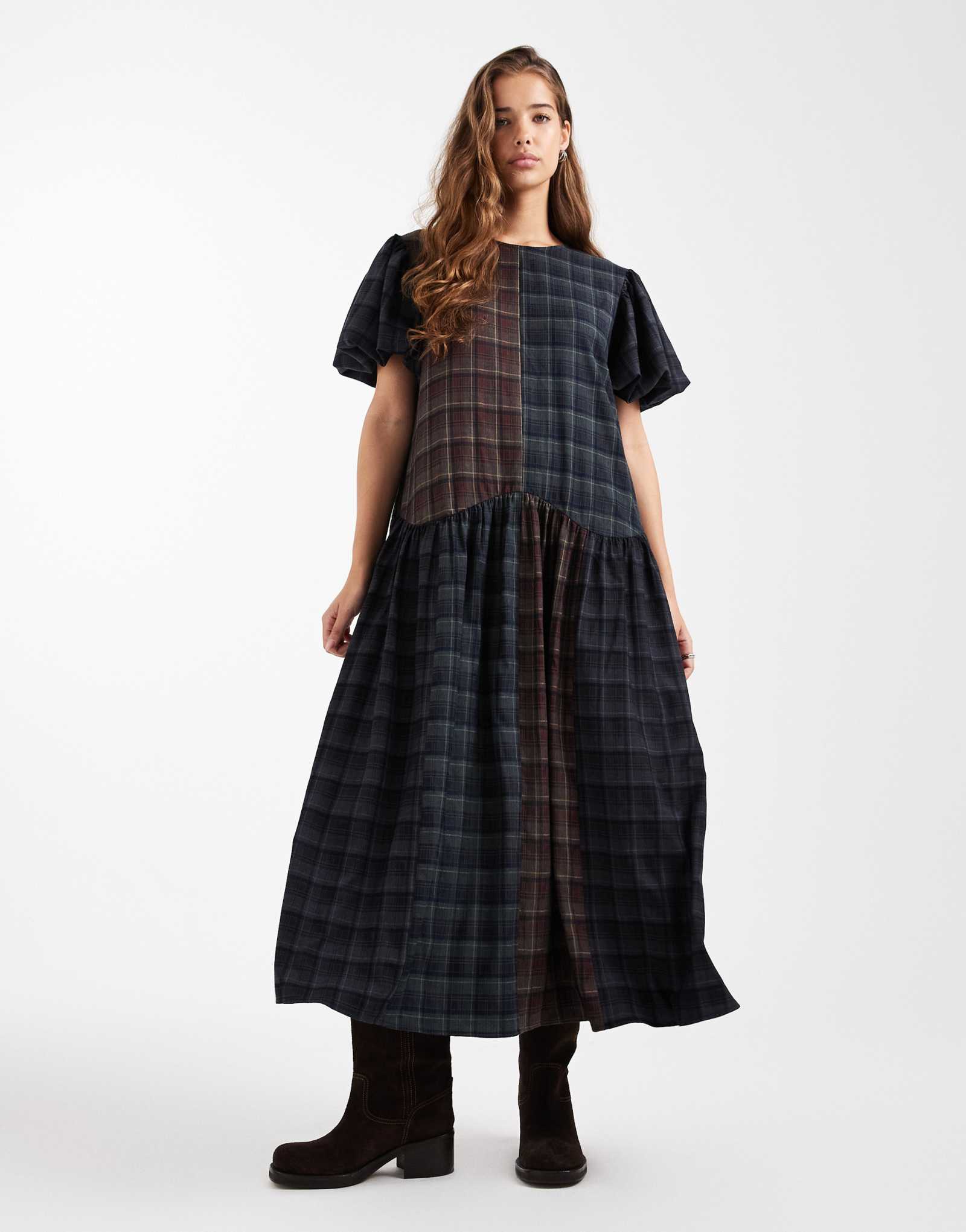 Макси-платье-накидка Daisy Street в смешанную клетку