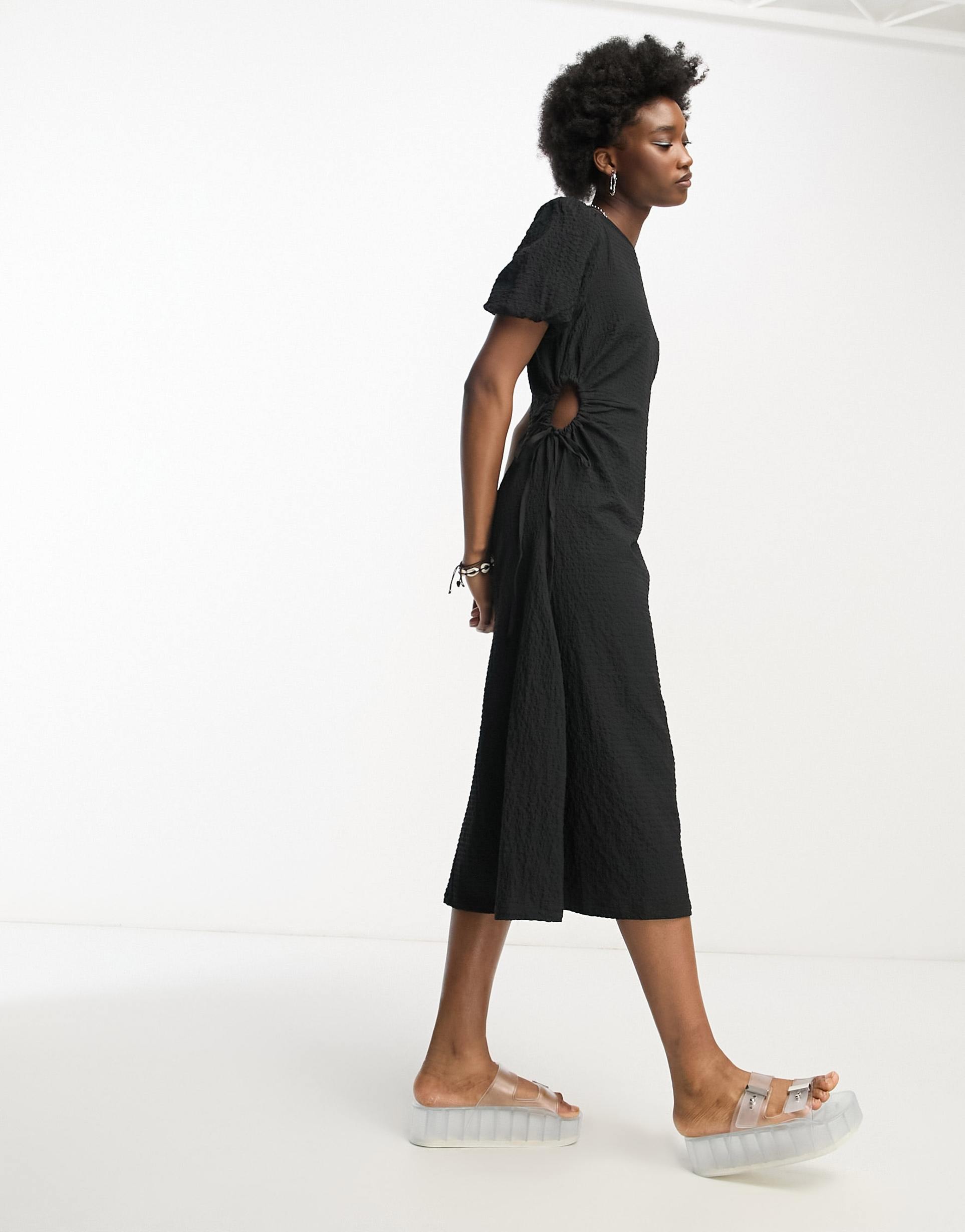 daisy street tie side midi tea dress