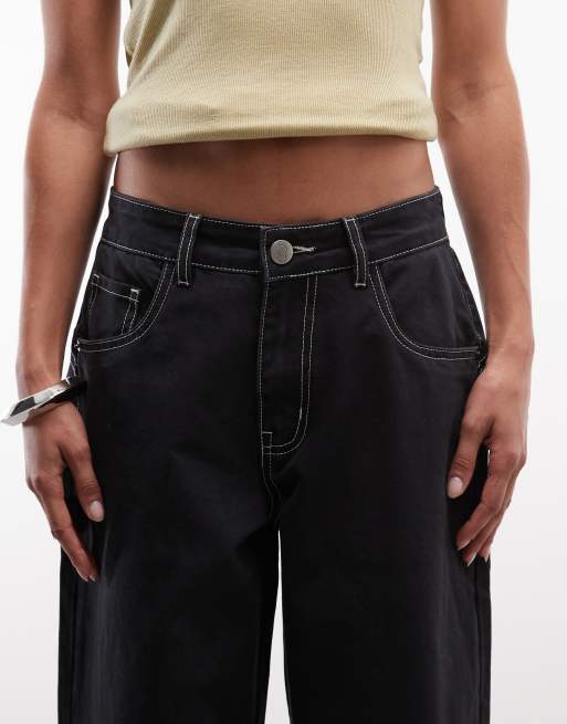 Daisy Street turnup jeans in black, 4 of 5
