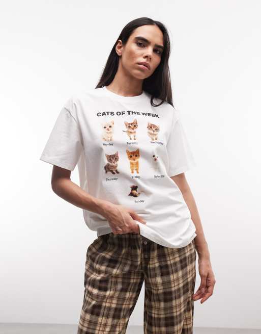 Daisy Street - Ugens katte-pyjamastop og bukser med multifarvede tern, 2 af 4