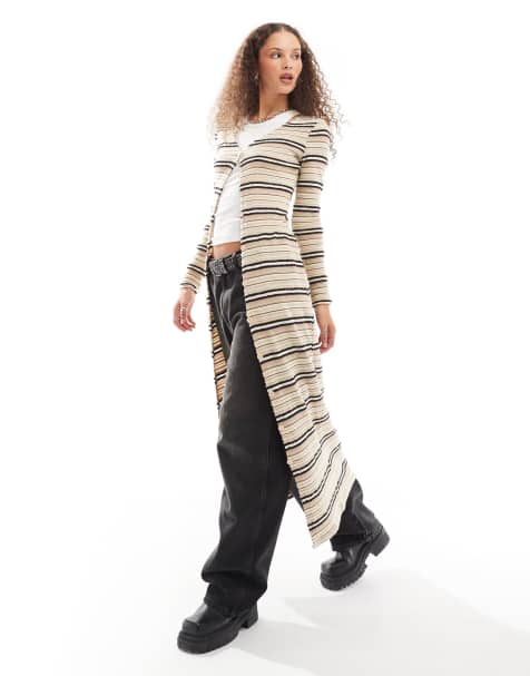 Daisy Street v neck stripe maxi cardigan  - view 1