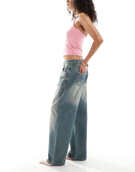 Daisy Street - Vasket blå rummelige jeans med lav talje, 2 af 5