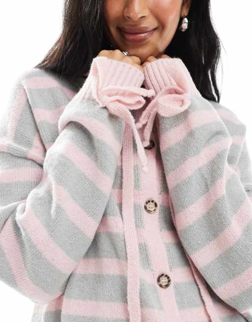 Daisy Street - Vest met muts in roze streep, 3 van 4