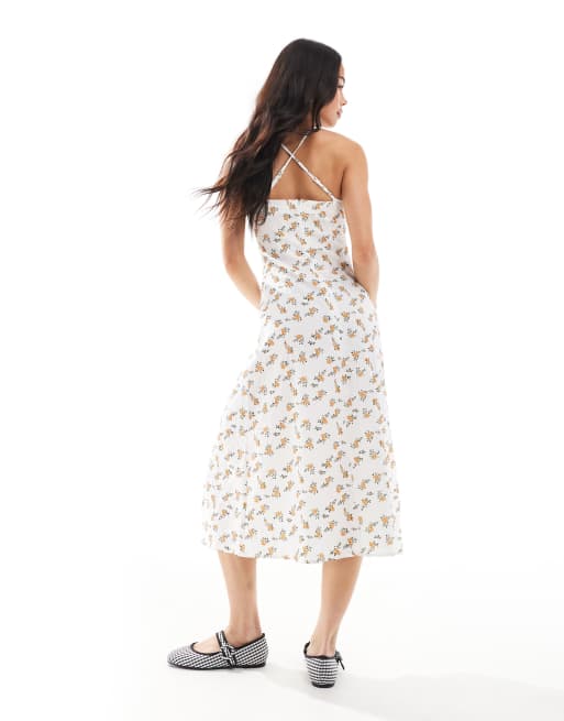Daisy Street - Vestito a fiorellini con bustino arricciato e incrocio sul retro, 3 di 4