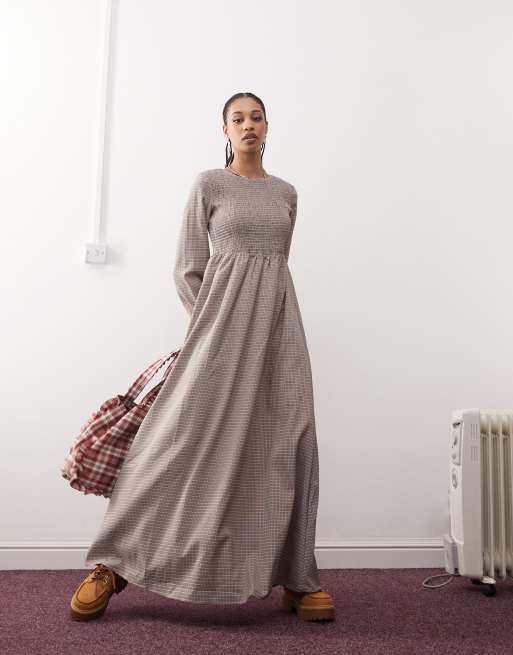Daisy Street - Vestito grembiule lungo a quadri multicolore