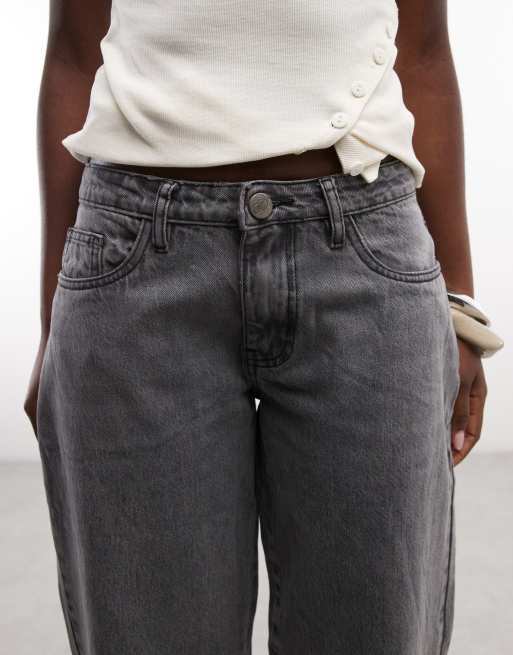 Daisy Street - Vintagegrå lavtaljede boyfriend-jeans, 4 af 5