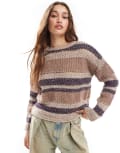 [Daisy Street] Daisy Street wavy loose knit extreme relaxed jumper-Multi 10 MULTI