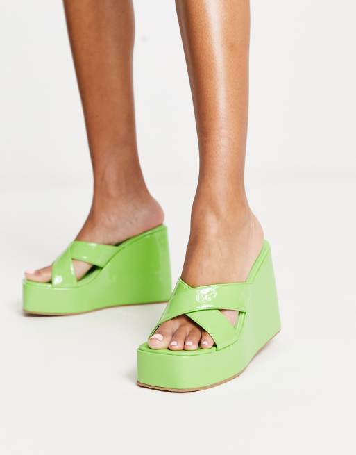 Green cross hot sale wedge shoes