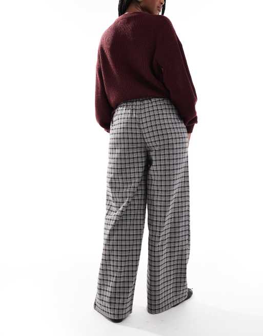 Daisy Street – Weit geschnittene Schlupfhose mit dunklem Karomuster, 3 von 5