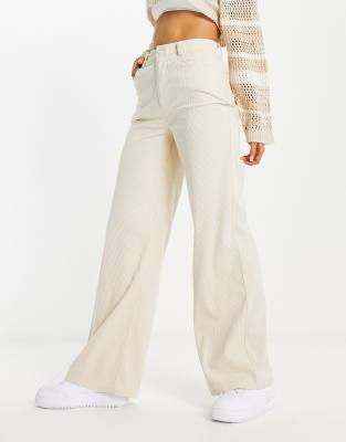 Daisy Street wide leg corduroy jeans in cream