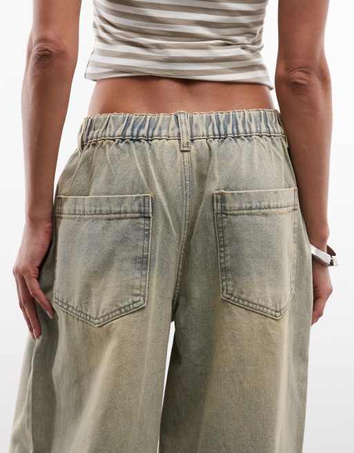 Daisy Street wide leg jeans with star buttons in dark wash, 5 of 5