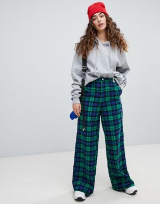 Daisy Street wide leg trousers in check | ASOS