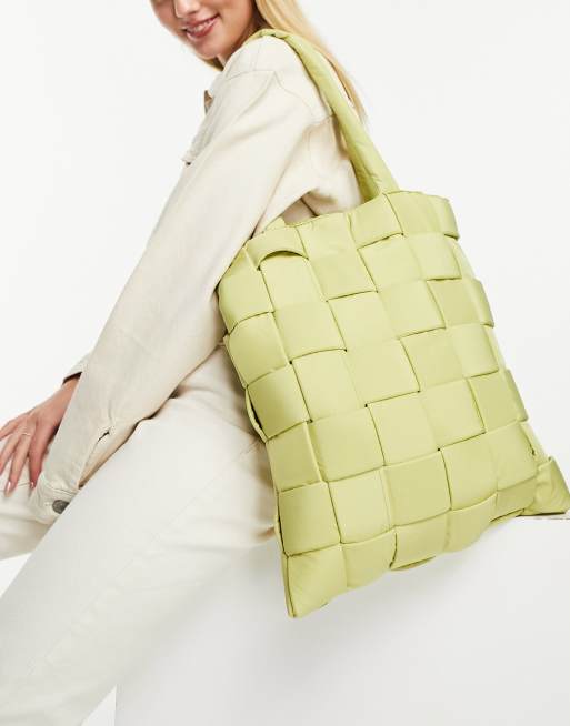 Logo Padded Tote Bag in Yellow