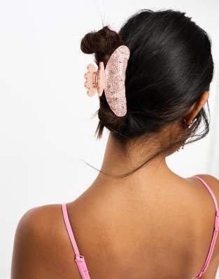 Daisy Street x Chloe Davie embellished hair claw in pink