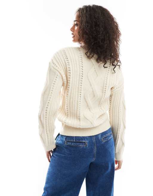 み*♡様 andmary Kiki cable loose knit アイボリー ANDMARY】Kiki cable loose knit