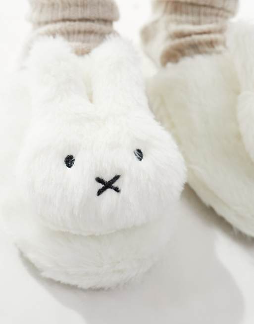 Daisy Street x Miffy fluffy slippers in white, 2 of 4