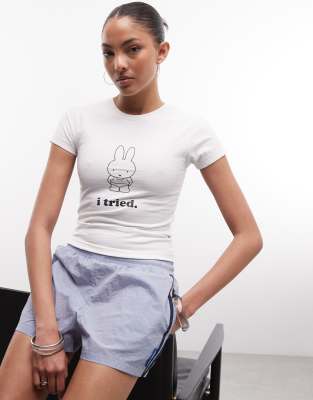 Daisy Street X Miffy Graphic Baby Tee In Neutral
