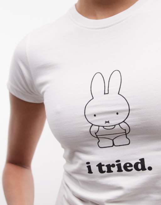 Daisy Street x Miffy graphic baby tee in white, 3 of 4