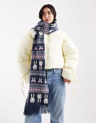 Daisy Street Daisy Street x Miffy graphic scarf in navy