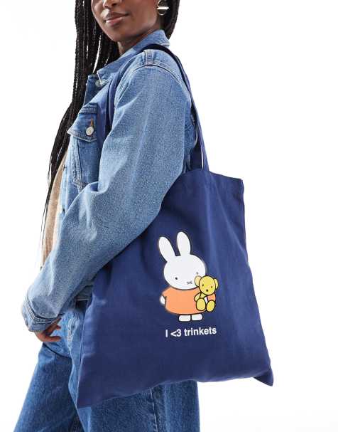 Daisy Street x Miffy I heart trinkets tote bag in dark navy - view 1
