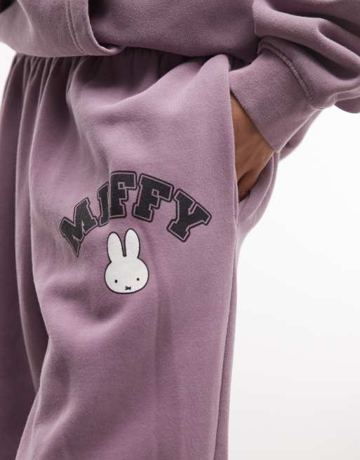 Daisy Street x Miffy joggers con risvolto rosa polvere coordinato, 5 di 5
