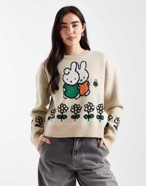 Daisy Street x Miffy knit jumper in cream - view 1