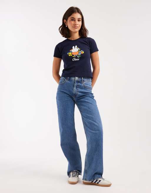 Daisy Street x Miffy – Marinblå, liten t-shirt med "chaos"-tryck, 2 av 4