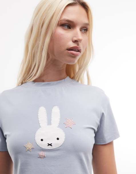 Daisy Street x Miffy – Niebieski krótki i obcisły T-shirt - view 1