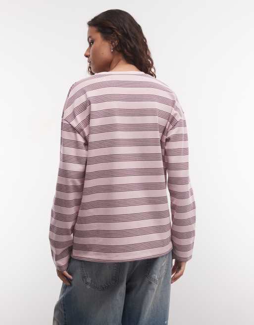 Daisy Street x Miffy oversized long sleeve baggy top in pink stripe, 4 of 4