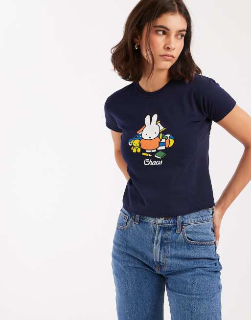 Daisy Street x Miffy - T-shirt mini blu navy con grafica Chaos, 3 di 4