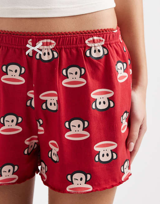 Daisy Street x Paul Frank - Pigiama con top e pantaloncini rosso, 3 di 4