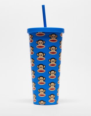 x Paul Frank reusable cup and straw with all-over print-Blue