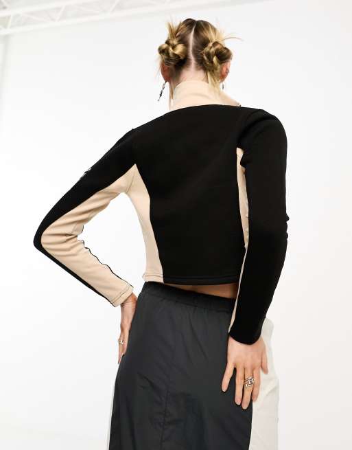 Daisy Street zip front fitted sporty top (part of a set), 3 of 4