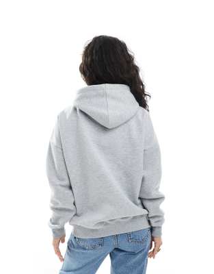 Daisy Street Zip Up Hoodie With Graphic In Gray