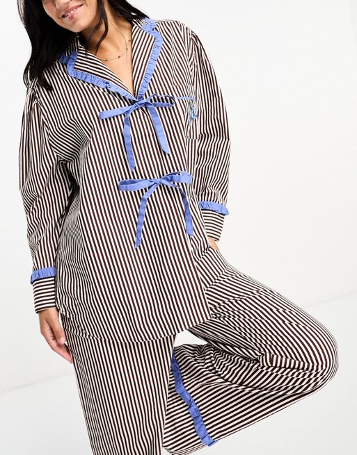 Damson Madder Antonella pyjama set in striped print