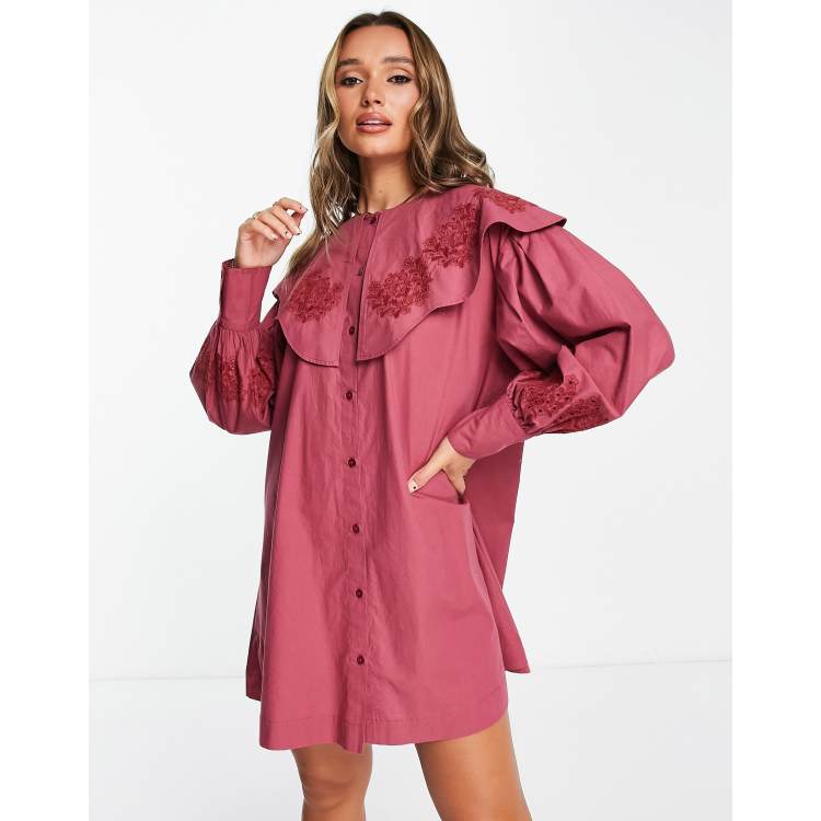 damson madder pink dress Damson Madder Pink Lauren Mini Dress by Damson Madder